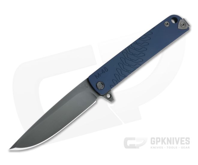 Medford M-48 Black PVD S35VN Blue Aluminum Titanium Frame Lock Flipper MKT116 - MKT-116