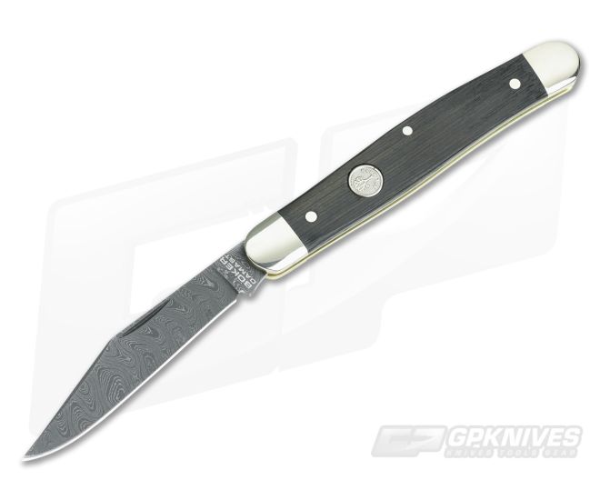 Boker Solingen Stockman Classic Damascus Bog Oak 117477DAM - BO-117477DAM
