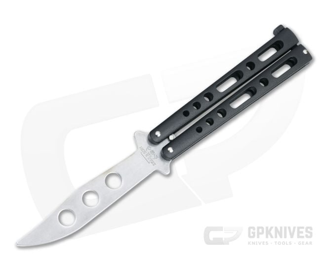 Bear and Son Cutlery Trainer Stonewashed Black Butterfly Training Knife 117BTRSW - BS-117BTRSW