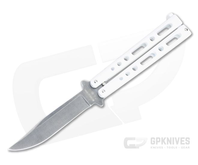 Bear and Son White Balisong Knife 117WSW - BS-117WSW