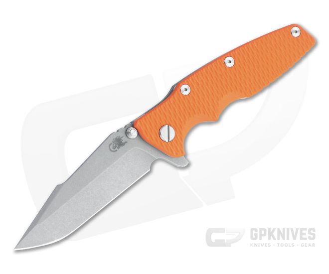 Hinderer Eklipse 3.5" Harpoon Spanto Working Finish 20CV Orange G10 Tri-Way Flipper 1180 - HK-1180