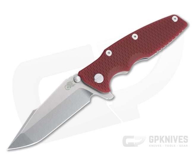 Hinderer Eklipse 3.5" Harpoon Spanto Stonewashed 20CV Red G10 Tri-Way Flipper 1182 - HK-1182