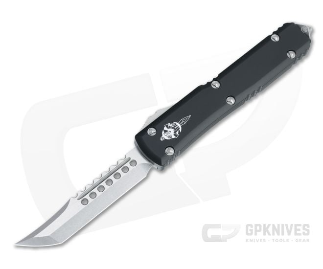 Microtech Ultratech Hellhound Signature Stonewashed Tanto Black OTF Automatic Knife 119-10S - MT-119-10S