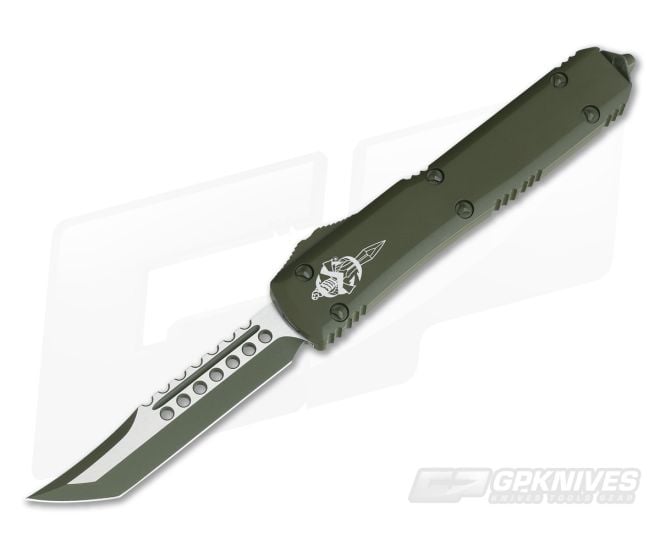 Microtech Ultratech Hellhound CC Tanto Cerakote OD Green Two-Tone OTF Automatic Knife 119-1COD - MT-119-1COD