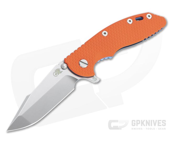 Hinderer XM-18 3.5" Skinny Harpoon Spanto Stonewashed 20CV Orange G10 Blue Tri-Way Flipper 1199 - HK-1199