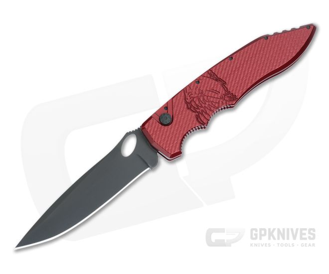 Piranha P11 Mini Predator Tactical Automatic Red Aluminum Handle Black PVD S30V Spear Point 11RT - PRN-11RT
