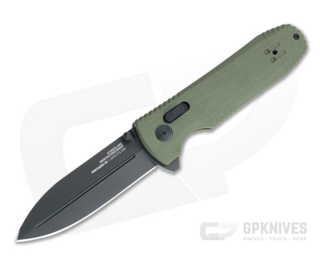SOG Pentagon XR Black Cerakote XHP OD Green G10 XR Lock Flipper 12-61-02-57 - SOG-12-61-02-57