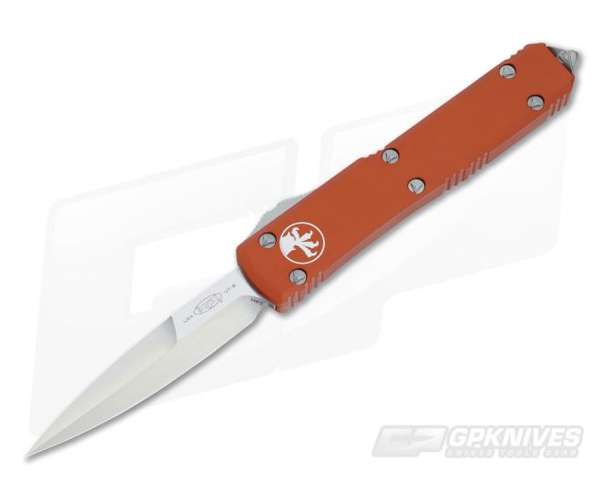 Microtech Ultratech Orange CC Satin Bayonet OTF Automatic Knife 120-4CCOR - MT-120-4CCOR
