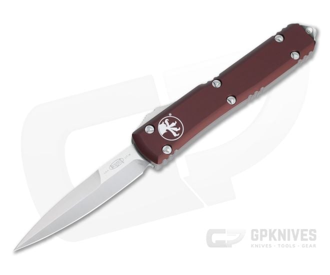 Microtech Ultratech Bayonet Satin M390 Merlot OTF Automatic Knife 120-4MR - MT-120-4MR
