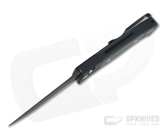Protech Knives Small Brend 2 Black 154CM Carbon Fiber Inlays Black Automatic Knife 1205 - PT-1205