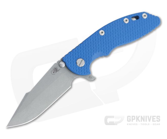 Hinderer XM-18 3.5" Skinny Harpoon Spanto Working Finish 20CV Blue G10 Battle Blue Tri-Way Flipper 1209 - HK-1209