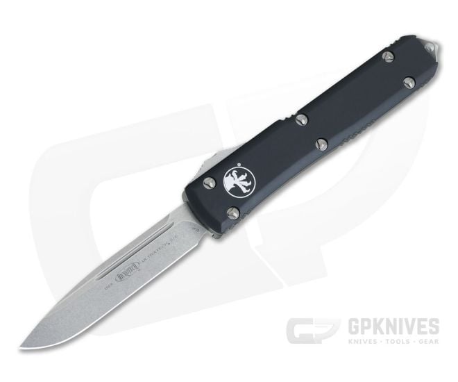 Microtech Ultratech CC Stonewashed CTS-204P Drop Point OTF Automatic Knife 121-10 - MT-121-10-204P