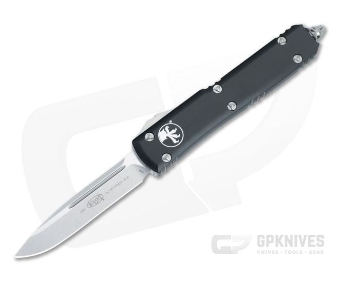 Microtech Ultratech Stonewash M390 Drop Point OTF Automatic Knife 121-10 - MT-121-10