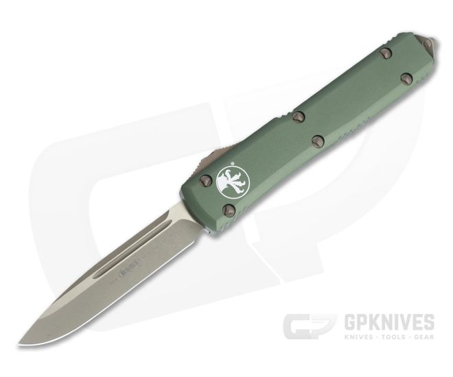 Microtech Ultratech Bronzed Apocalyptic M390 Drop Point OD Green OTF Automatic Knife 121-13APOD - MT-121-13APOD