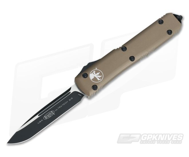 Microtech Ultratech Tan CC Drop Point OTF Automatic Knife 121-1CCTA-M390 - MT-121-1CCTA-M390
