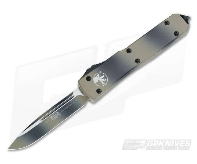Microtech Ultratech Tan Camo Drop Point OTF Automatic Knife 121-1TC - MT-121-1TC