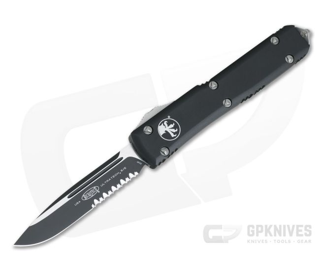 Microtech Ultratech Drop Point CC Black Serrated CTS-204P OTF Automatic Knife 121-2 - MT-121-2CC-204P