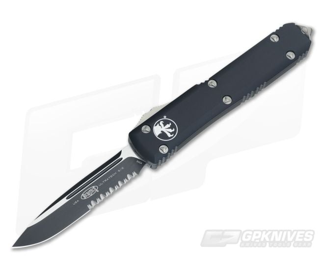 Microtech Ultratech CC Serrated M390 Drop Point OTF Automatic Knife 121-2CC-M390 - MT-121-2CC-M390