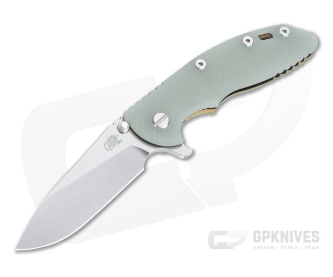Hinderer Knives XM-18 3.5" Slicer Stonewashed 20CV Translucent G10 Stonewash Bronze Ti Tri-Way Flipper 1214 - HK-1214