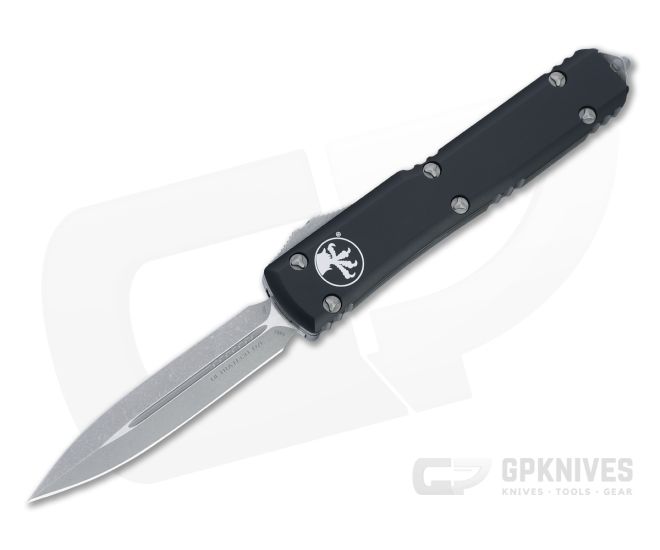 Microtech Ultratech D/E Apocalyptic M390 Double Edge Black OTF Automatic Knife MT-122-10AP - MT-122-10AP
