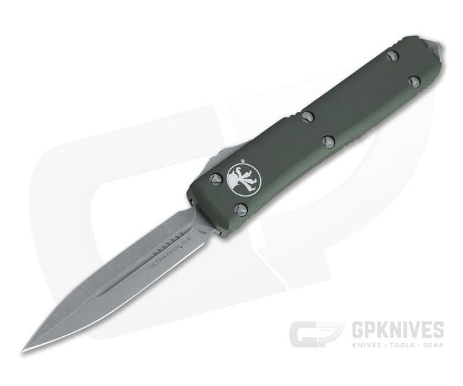 Microtech Ultratech D/E Apocalyptic M390 Double Edge OD Green OTF Automatic Knife 122-10OD - MT-122-10APOD