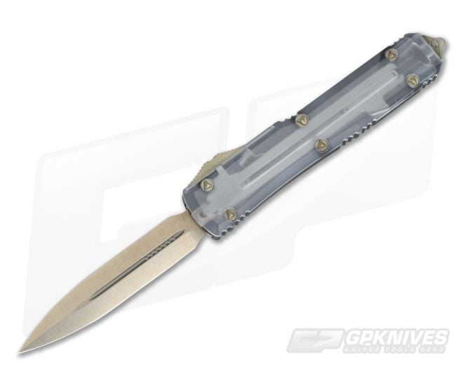 Microtech Ultratech CC Clear Top Bronze Double Edge OTF 122-13CL - MT-122-13CL-M390