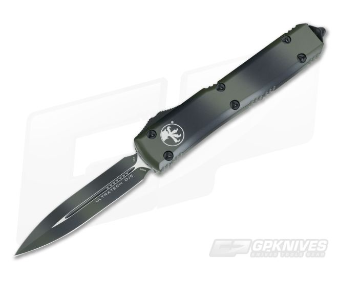 Microtech Ultratech Green Camo CC Double Edge OTF Automatic Knife 122-1CCGC-M390 - MT-122-1CCGC-M390