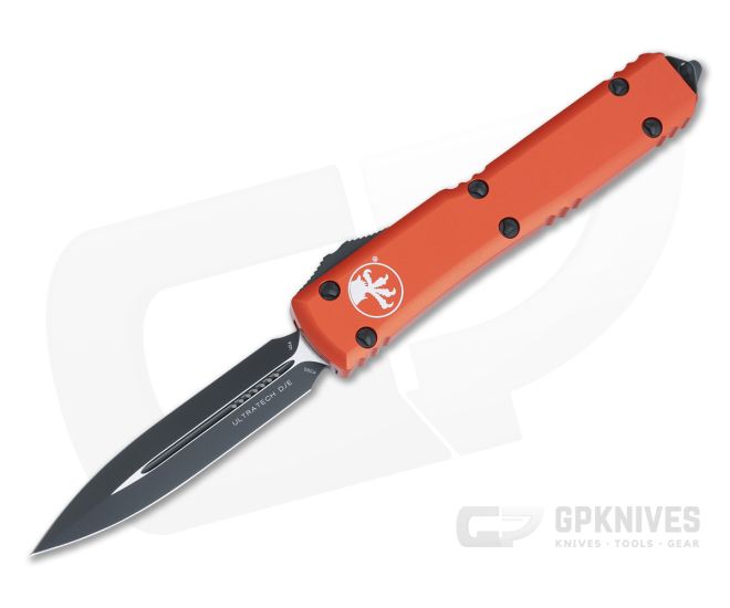 Microtech Ultratech D/E Orange Handle Black M390 Standard Automatic 122-1OR - MT-122-1OR