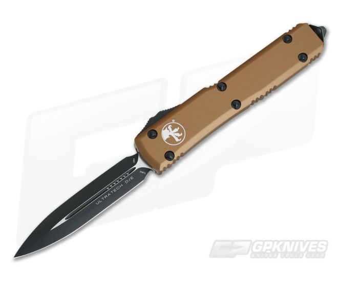 Microtech Ultratech CC Tan D/E Black Elmax OTF Automatic Knife 122-1TA - MT-122-1CCTA-ELMAX