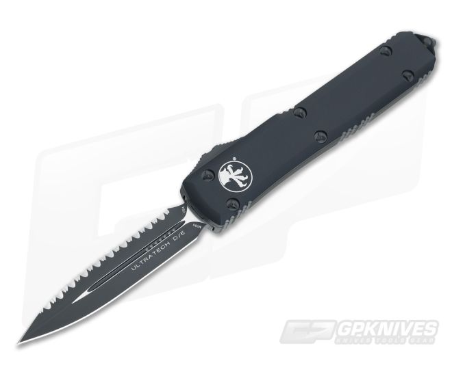 Microtech Ultratech CC Tactical Full Serrated Double Edge OTF Automatic Knife 122-3CCT - MT-122-3CCT-M390