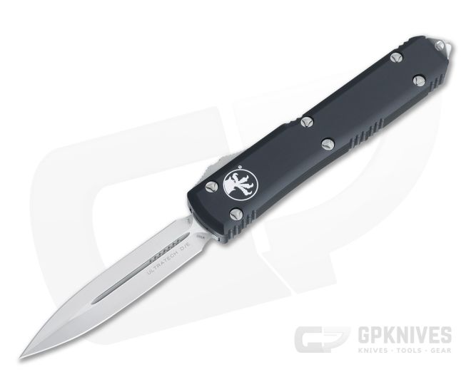 Microtech Ultratech D/E Satin M390 Double Edge Black OTF Automatic Knife 122-4 - MT-122-4-M390