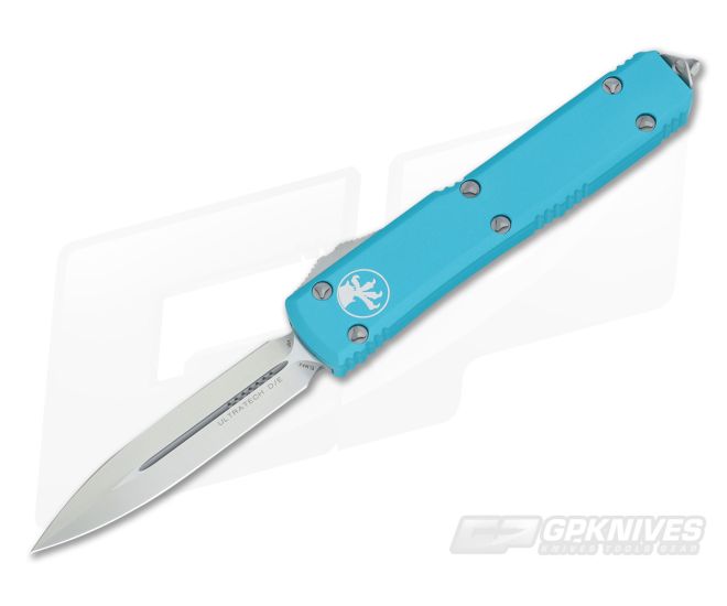 Microtech Ultratech Turquoise CC Satin Double Edge OTF Automatic Knife 122-4CCTQ - MT-122-4CCTQ