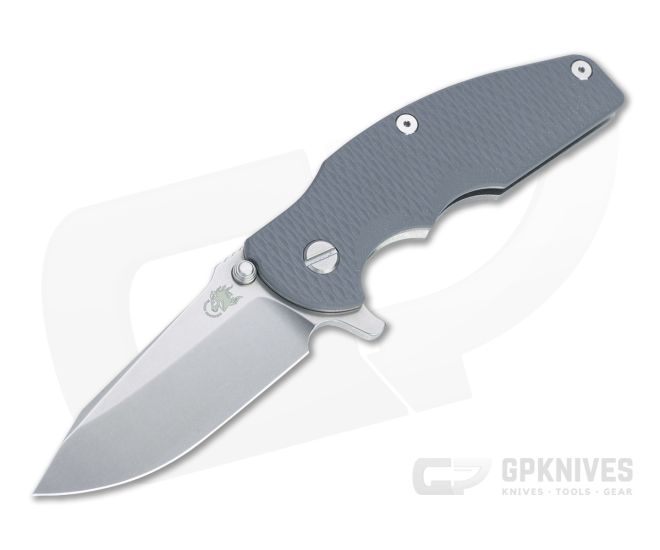 Hinderer Knives Jurassic Spear Point Stonewashed 20CV Gray G10 Tri-Way Pivot Flipper 1221 - HK-1221