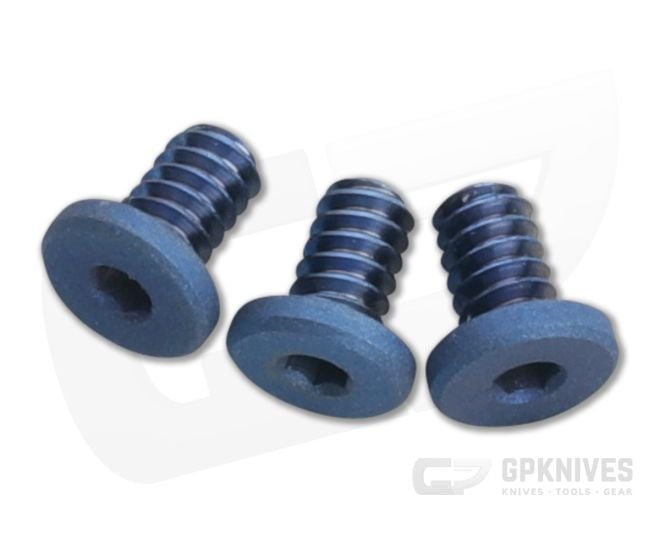 Hinderer Knives XM-18 3.5"/XM-24 Titanium Handle Screws Battle Blue | Set of 3 - HK-1227