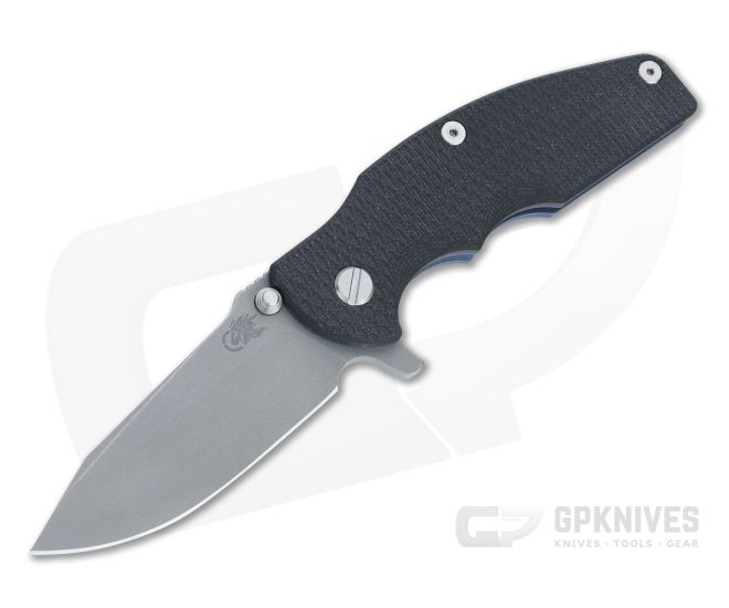 Hinderer Knives Jurassic Spear Point 20CV Black G10 Battle Blue Tri-Way Pivot Flipper 1229 - HK-1229