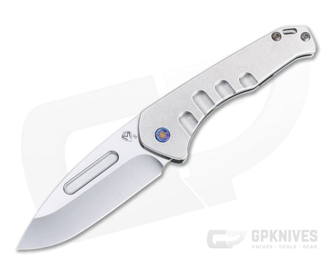 Medford Praetorian Slim Drop Point Tumbled S35VN Tumbled Titanium Folder - MKT-122