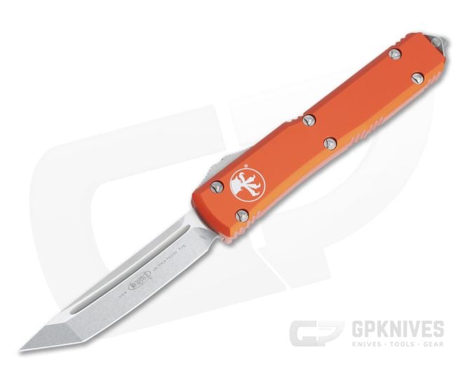Microtech Ultratech T/E Stonewashed M390 Tanto Orange OTF Automatic Knife 123-10OR - MT-123-10OR