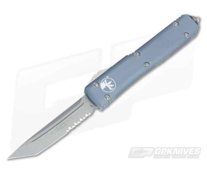 Microtech Ultratech Gray CC Apocalyptic Serrated Tanto OTF Automatic Knife 123-11CCAPGY - MT-123-11CCAPGY