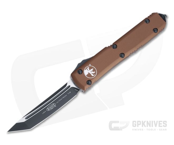 Microtech Ultratech T/E Black M390 Tanto Tan OTF Automatic Knife 123-1TA - MT-123-1TA
