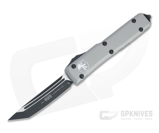 Microtech Ultratech Tanto Black M390 Titanium Gray OTF Automatic Knife 123-1TG - MT-123-1TG-M390