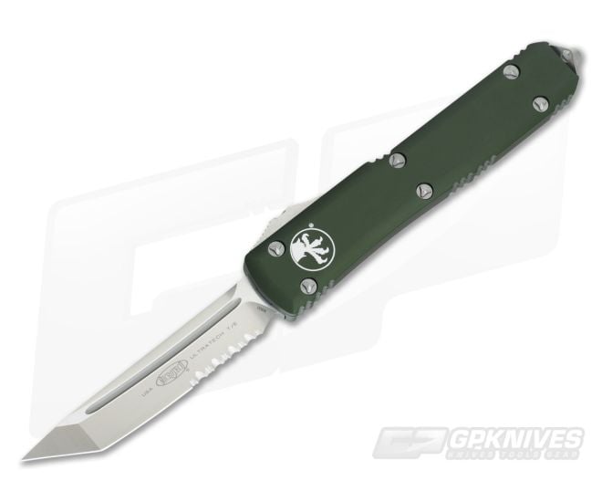 Microtech Ultratech OD Green CC Satin Serrated Tanto OTF Automatic Knife 123-5CCOD - MT-123-5CCOD-M390