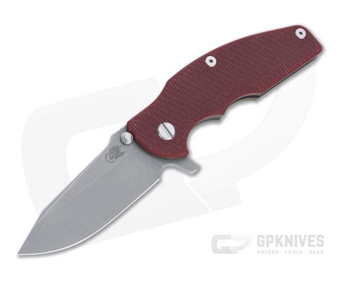 Hinderer Knives Jurassic Spear Point 20CV Red G10 Battle Bronze Tri-Way Pivot Flipper 1231 - HK-1231