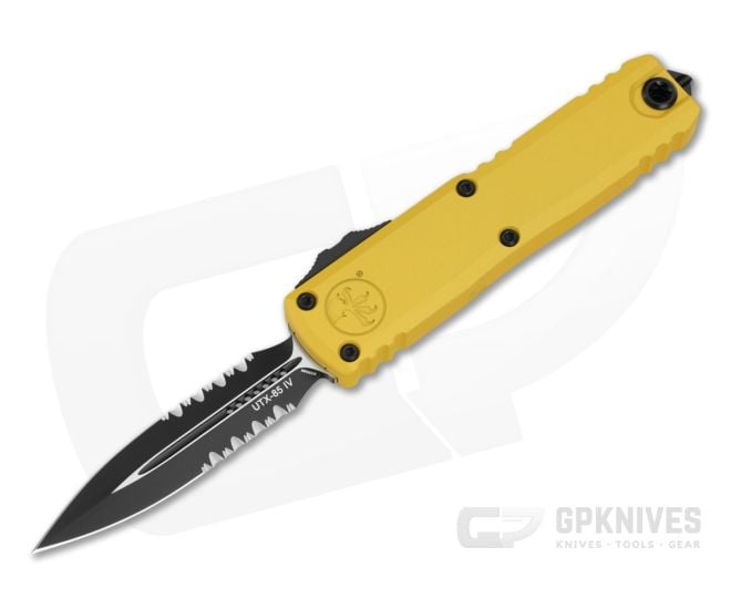 Microtech UTX-85 D/E Gen IV Yellow Part Serrated - MT-12324-2YW