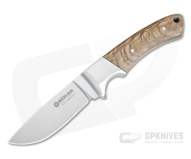 Boker Solingen Integral Hunter Lacewood 440C Fixed Blade Hunting Knife 123535 - BO-123535