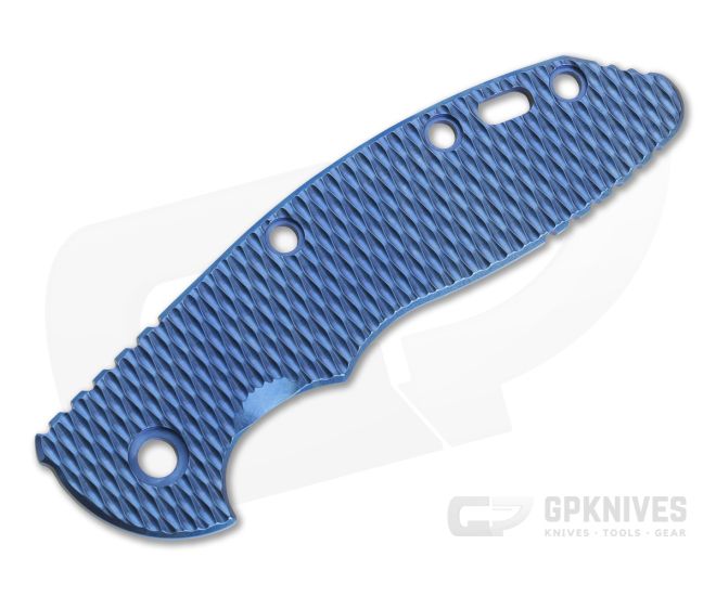 Hinderer Knives Skinny XM-18 3.5" Handle Scale Textured Stonewashed Blue Titanium 1244 - HK-1244