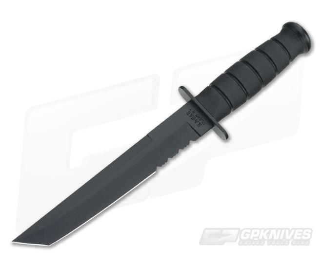 Kabar Black Tanto Fixed Blade Partially Serrated 1245 - KA-1245