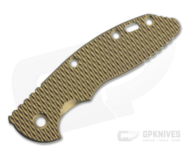 Hinderer Knives Skinny XM-18 3.5" Handle Scale Textured Stonewashed Bronze Titanium 1246 - HK-1246