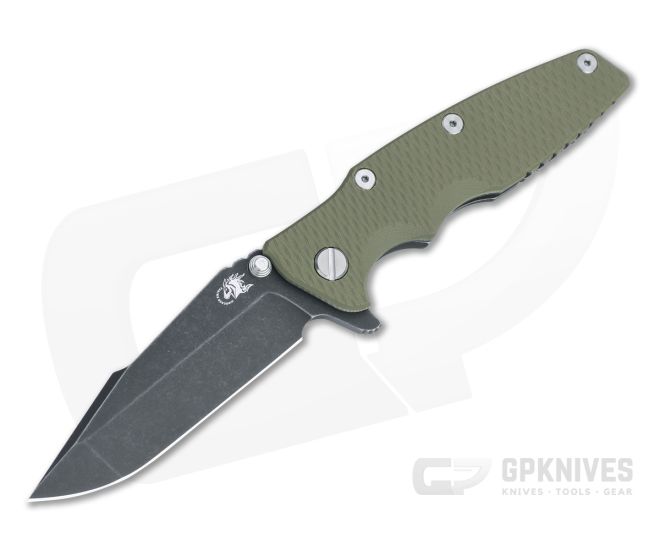 Hinderer Eklipse 3.5" Harpoon Spanto Battle Black 20CV OD Green G10 Tri-Way Flipper 1248 - HK-1248