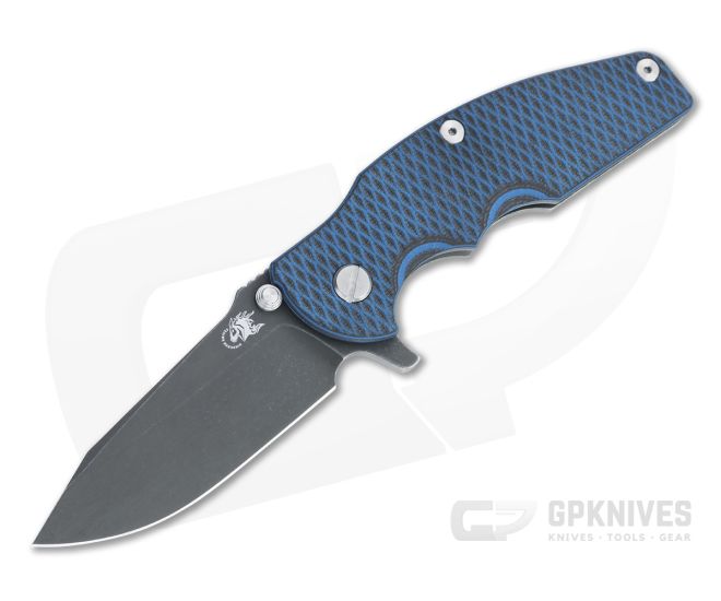 Hinderer Jurassic Spear Point Battle Black DLC 20CV Blue/Black G10 Tri-Way Flipper 1252 - HK-1252