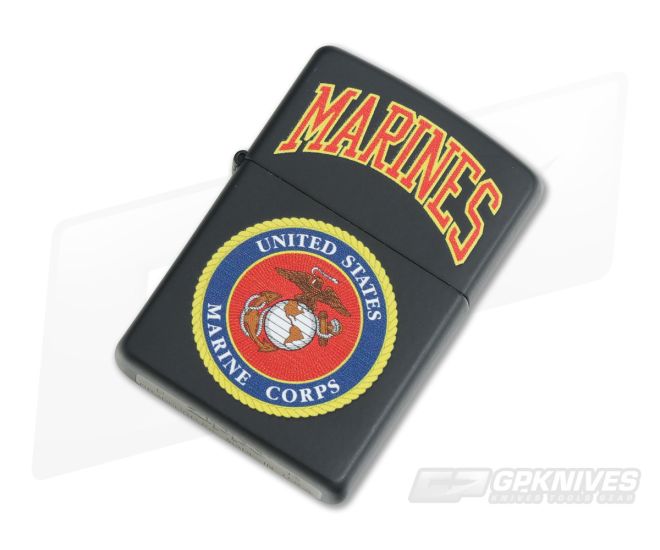 Zippo Lighter Black Matte US Marines 81163 - ZI-81163